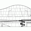 Akiha Ward Cultural Center / Chiaki Arai Urban and Architecture Design Akiha Ward Cultural Center / Chiaki Arai Urban and Architecture Design Elevación Sur